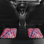 Purple And Red Spider Tie Dye Print Front and Back Car Floor Mats