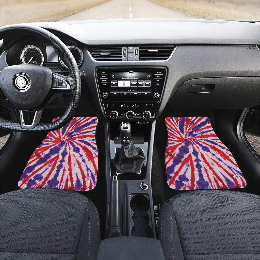 Purple And Red Spider Tie Dye Print Front Car Floor Mats
