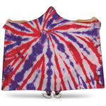 Purple And Red Spider Tie Dye Print Hooded Blanket