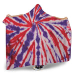 Purple And Red Spider Tie Dye Print Hooded Blanket