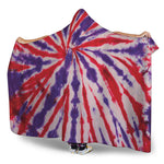 Purple And Red Spider Tie Dye Print Hooded Blanket