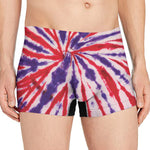 Purple And Red Spider Tie Dye Print Men's Boxer Briefs
