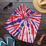 Purple And Red Spider Tie Dye Print Men's Shorts