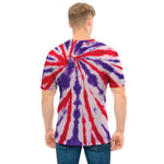 Purple And Red Spider Tie Dye Print Men's T-Shirt