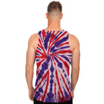 Purple And Red Spider Tie Dye Print Men's Tank Top