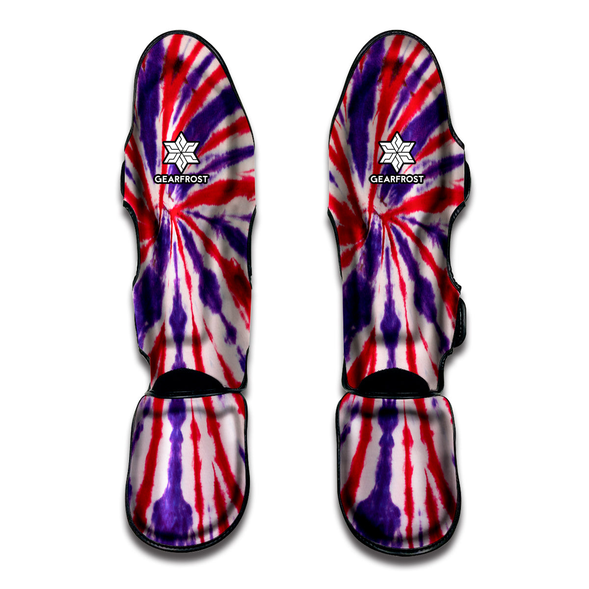 Purple And Red Spider Tie Dye Print Muay Thai Shin Guard