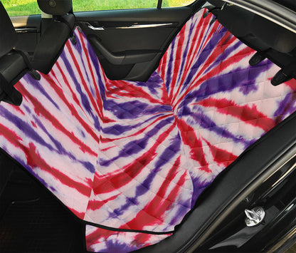 Purple And Red Spider Tie Dye Print Pet Car Back Seat Cover