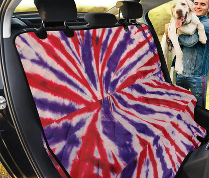 Purple And Red Spider Tie Dye Print Pet Car Back Seat Cover