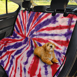 Purple And Red Spider Tie Dye Print Pet Car Back Seat Cover