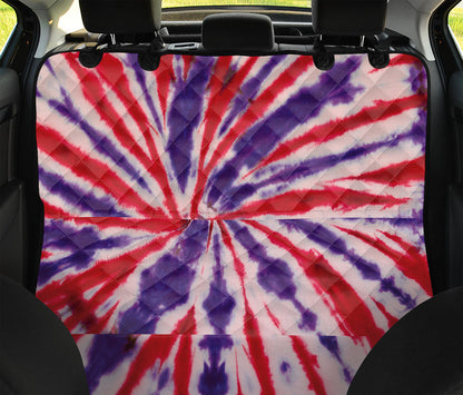 Purple And Red Spider Tie Dye Print Pet Car Back Seat Cover