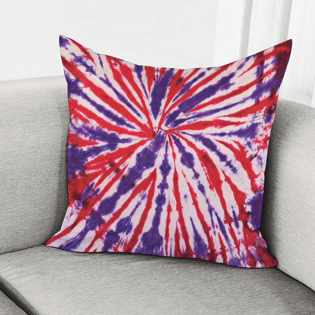 Purple And Red Spider Tie Dye Print Pillow Cover