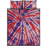 Purple And Red Spider Tie Dye Print Quilt Bed Set