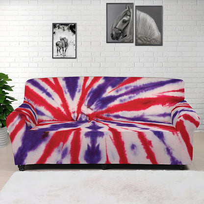 Purple And Red Spider Tie Dye Print Sofa Cover