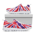 Purple And Red Spider Tie Dye Print White Running Shoes
