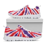 Purple And Red Spider Tie Dye Print White Sneakers