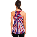 Purple And Red Spider Tie Dye Print Women's Racerback Tank Top