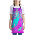 Purple And Teal Buddha Print Apron