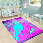 Purple And Teal Buddha Print Area Rug GearFrost