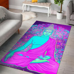 Purple And Teal Buddha Print Area Rug GearFrost