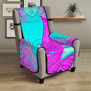 Purple And Teal Buddha Print Armchair Protector