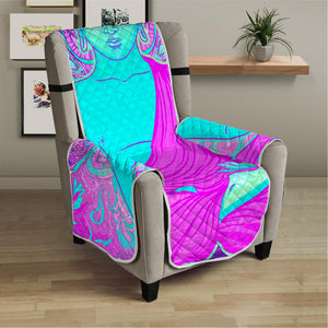 Purple And Teal Buddha Print Armchair Protector