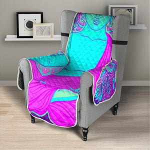 Purple And Teal Buddha Print Armchair Protector