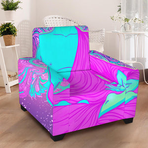 Purple And Teal Buddha Print Armchair Slipcover