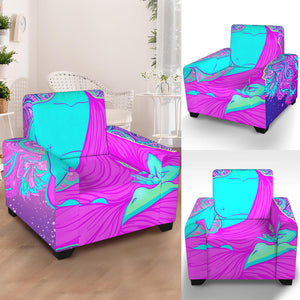 Purple And Teal Buddha Print Armchair Slipcover