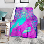 Purple And Teal Buddha Print Blanket