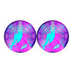 Purple And Teal Buddha Print Car Coasters