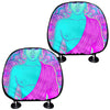 Purple And Teal Buddha Print Car Headrest Covers