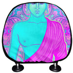 Purple And Teal Buddha Print Car Headrest Covers