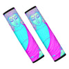 Purple And Teal Buddha Print Car Seat Belt Covers