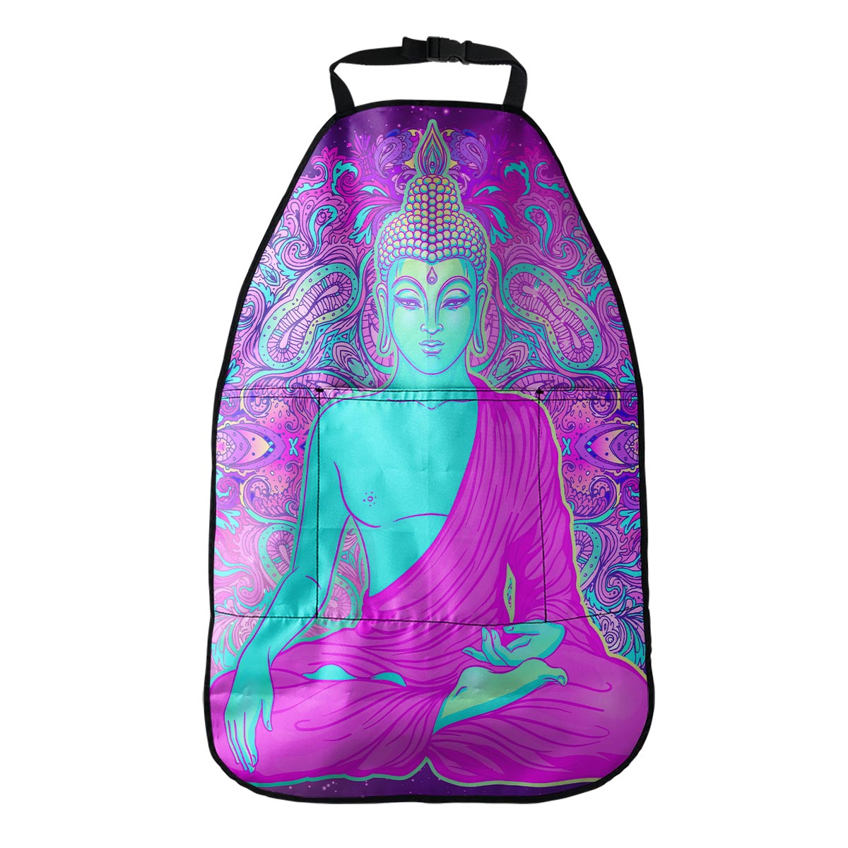 Purple And Teal Buddha Print Car Seat Organizers