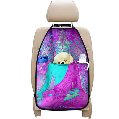 Purple And Teal Buddha Print Car Seat Organizers