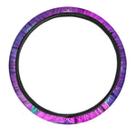 Purple And Teal Buddha Print Car Steering Wheel Cover