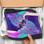 Purple And Teal Buddha Print Comfy Boots GearFrost