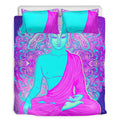 Purple And Teal Buddha Print Duvet Cover Bedding Set