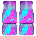 Purple And Teal Buddha Print Front and Back Car Floor Mats