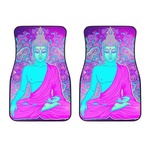 Purple And Teal Buddha Print Front Car Floor Mats