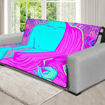 Purple And Teal Buddha Print Futon Protector