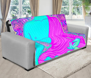 Purple And Teal Buddha Print Futon Protector