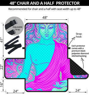 Purple And Teal Buddha Print Half Sofa Protector