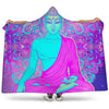 Purple And Teal Buddha Print Hooded Blanket