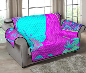 Purple And Teal Buddha Print Loveseat Protector