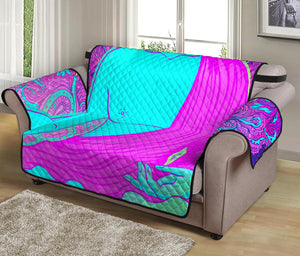 Purple And Teal Buddha Print Loveseat Protector