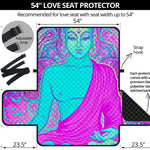 Purple And Teal Buddha Print Loveseat Protector