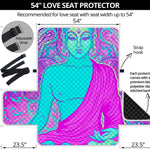 Purple And Teal Buddha Print Loveseat Protector