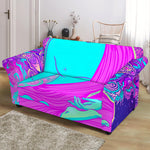 Purple And Teal Buddha Print Loveseat Slipcover