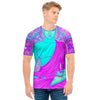 Purple And Teal Buddha Print Men's T-Shirt